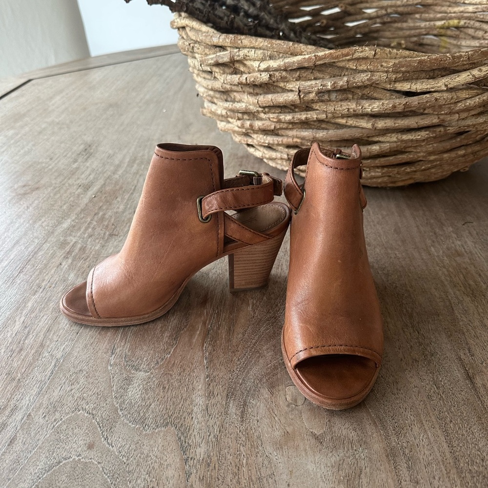 Frye open toe booties